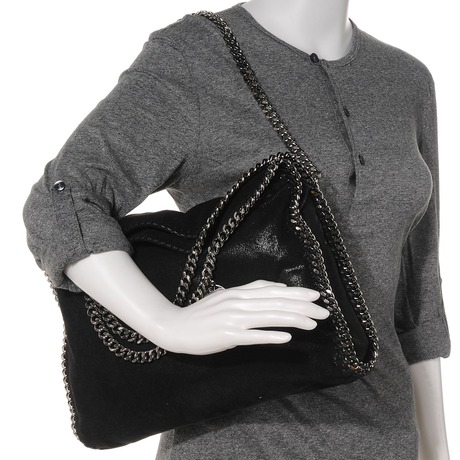 Stella McCartney Faux Leather Falabella Black 2 of 9