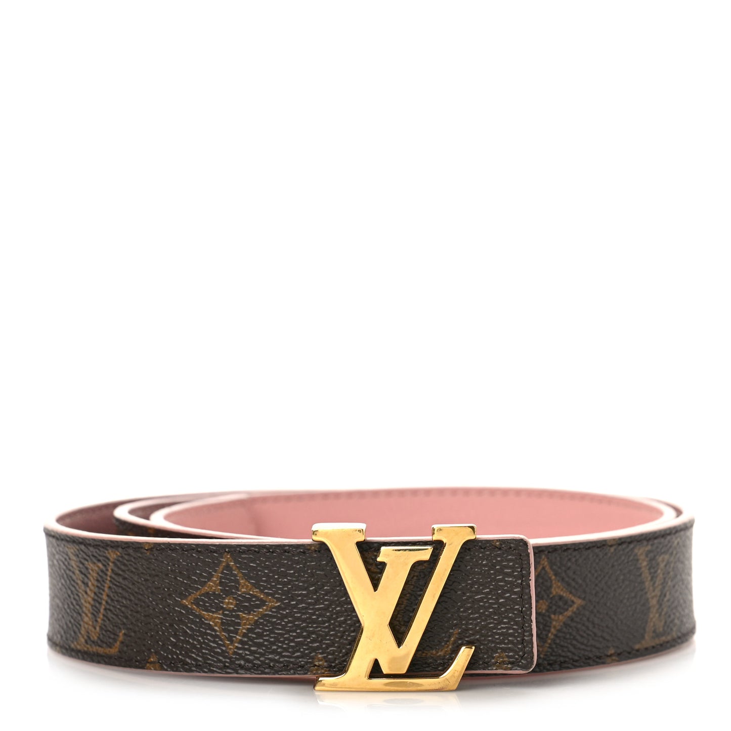 Calfskin Monogram 30mm LV Initiales Reversible Belt 90 36 Rose Ballerine