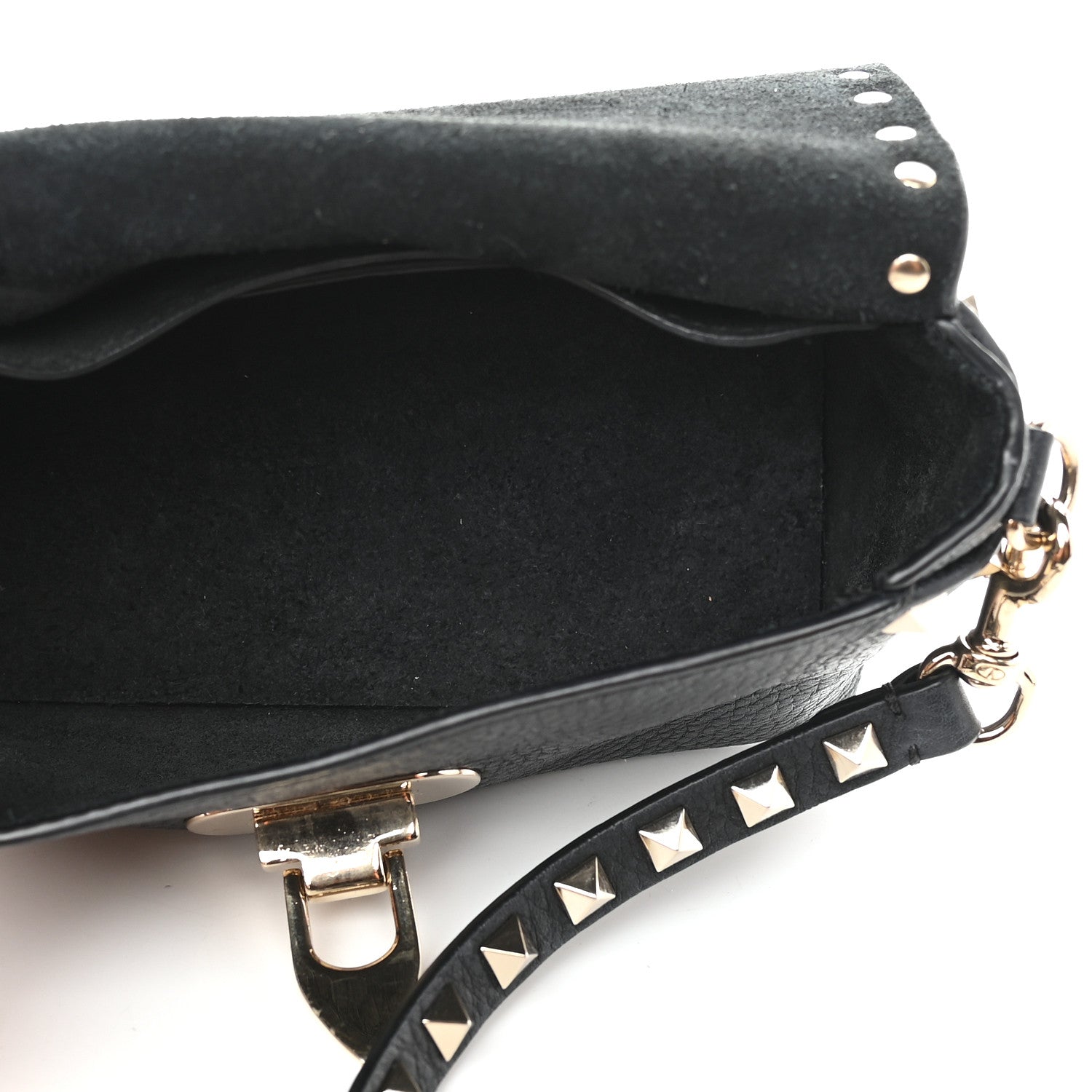 Valentino Garavani Pebbled Calfskin Mini Rockstud Crossbody Bag Black 5 of 8