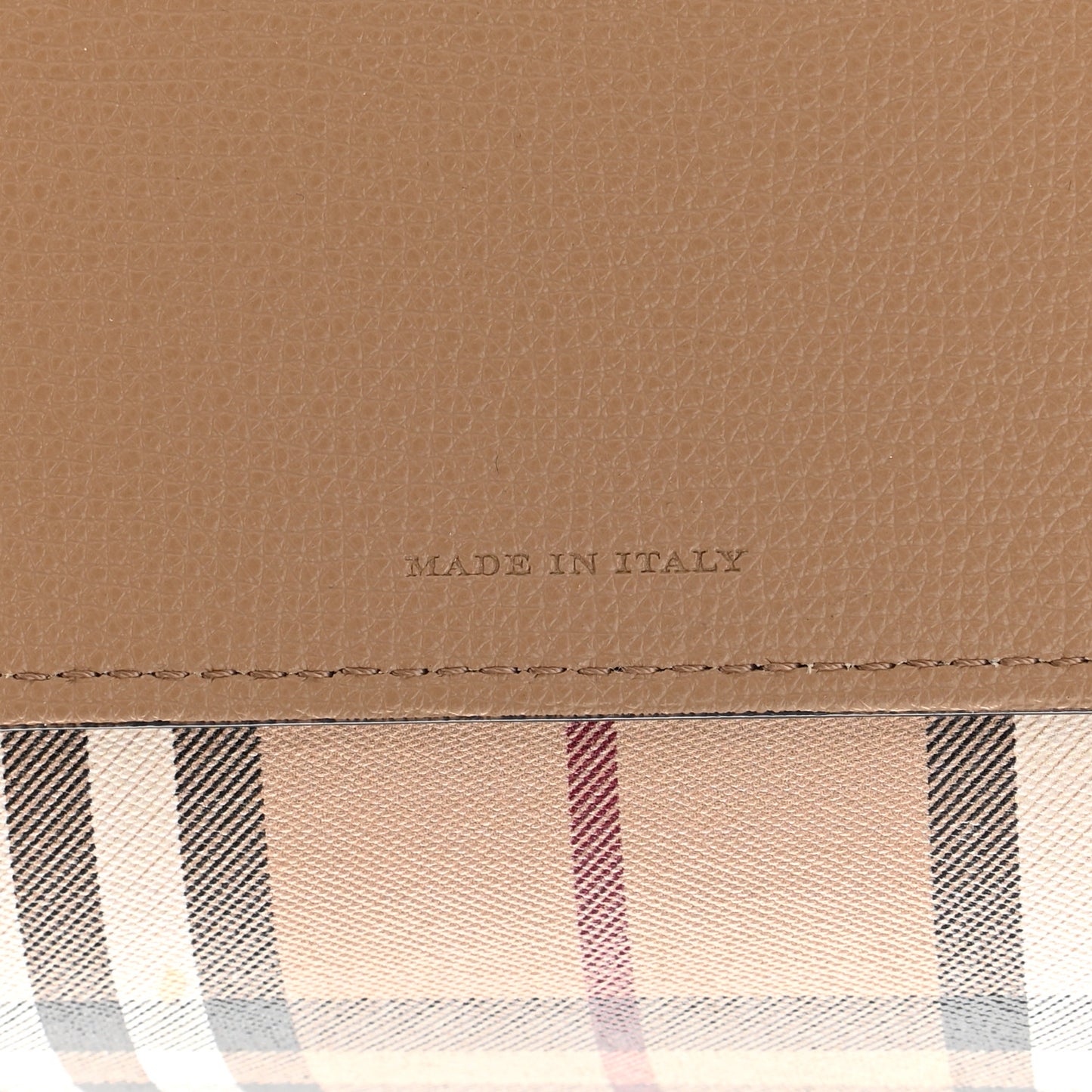 Grainy Calfskin Haymarket Check Medium Reversible Tote Camel