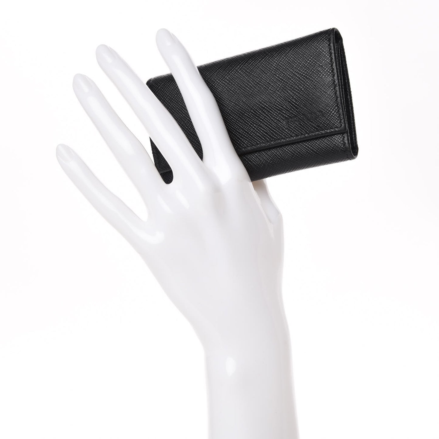 Saffiano 6 Key Holder Black
