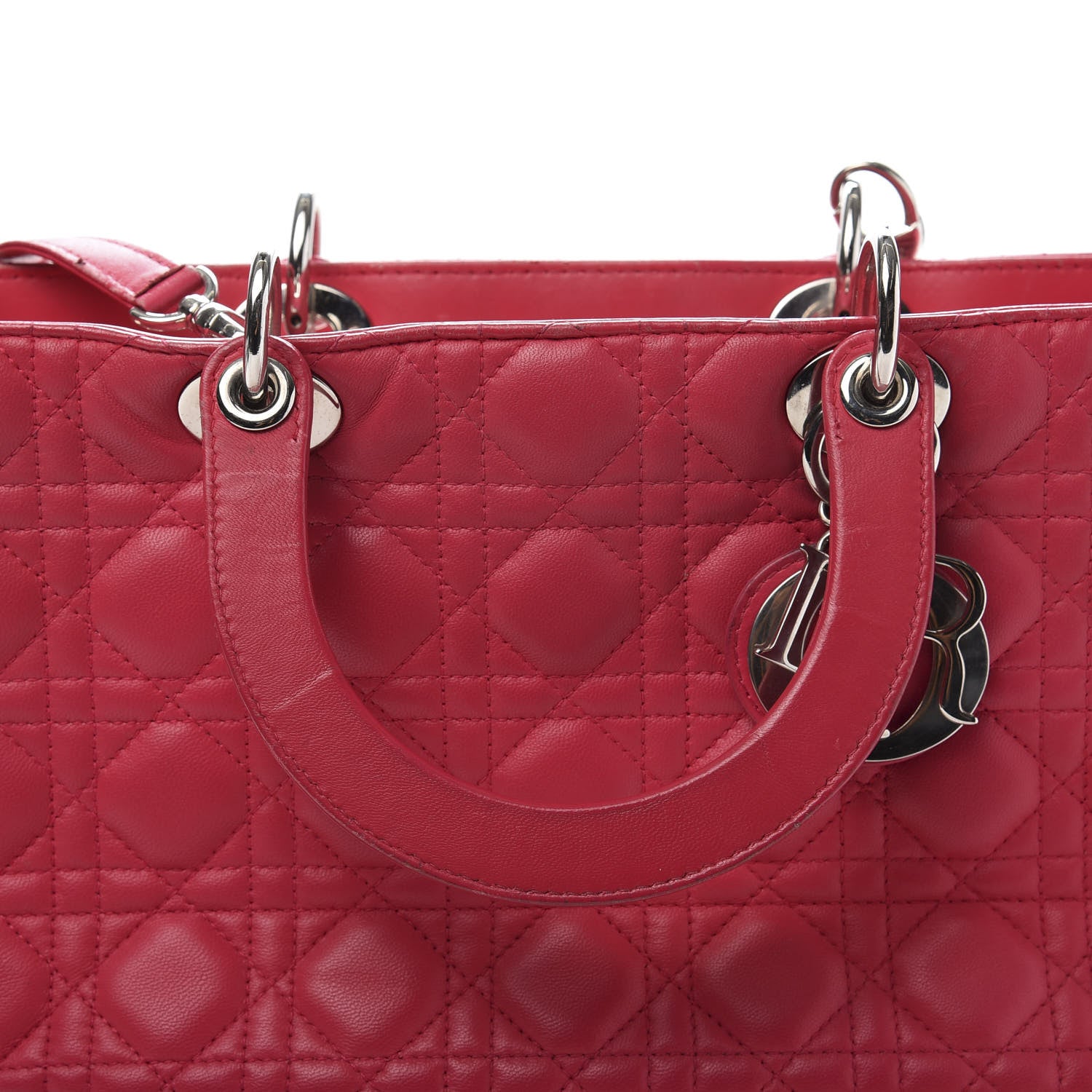 Christian Dior Lambskin Cannage Large Lady Dior Fuchsia 20 of 25