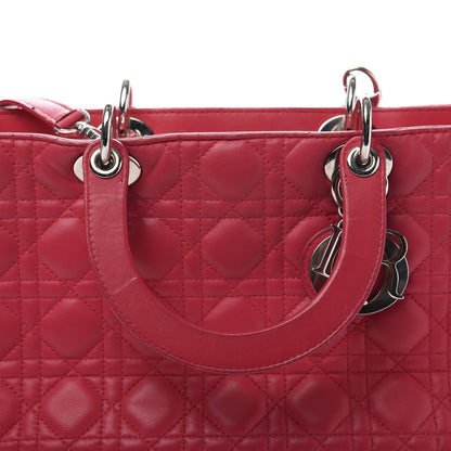 Christian Dior Lambskin Cannage Large Lady Dior Fuchsia 20 of 25