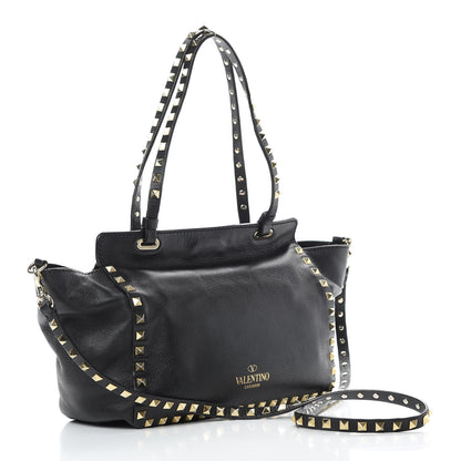 Valentino Garavani Vitello Small Rockstud Tote Black 4 of 16