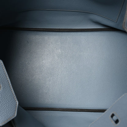 Hermes Togo Birkin 40 Bleu Lin 5 of 10