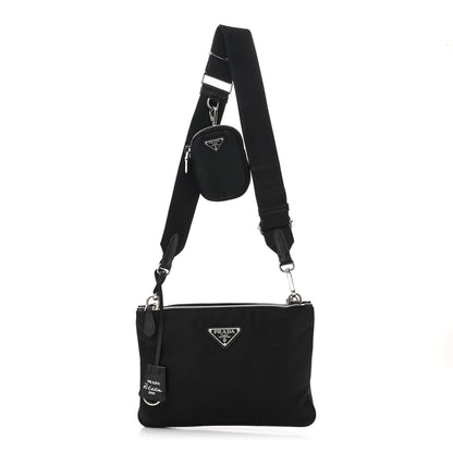 Prada Re-Nylon Saffiano Re-Edition 2000 Double Zip Crossbody Bag Black 1 of 16