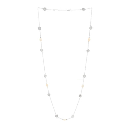 Tiffany Sterling Silver Cultured Pearl Hibiscus Flower Station Necklace 3 of 5