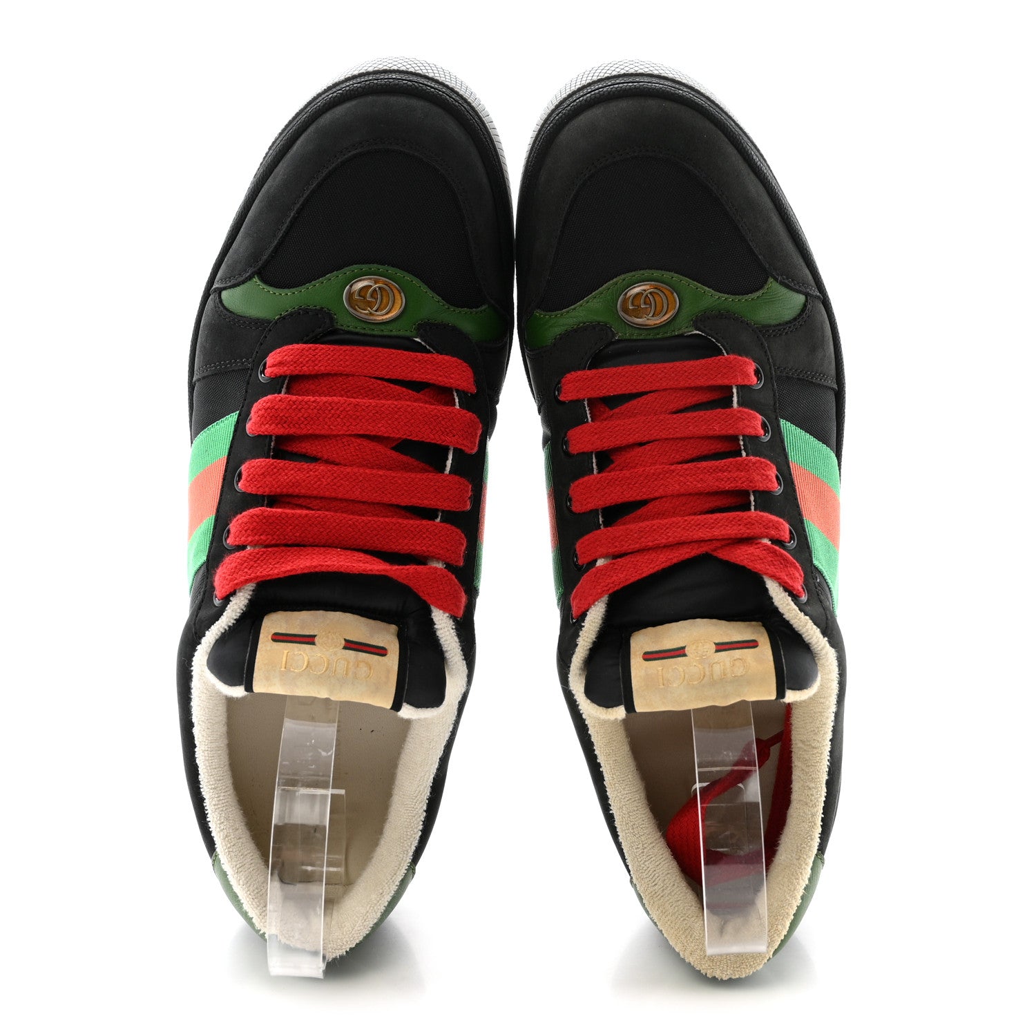 Gucci Calfskin Nylon GG Monogram Calfskin Web Mens Screener Sneakers 8 Black 2 of 8