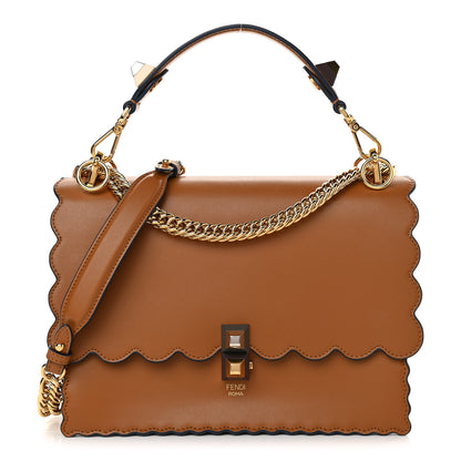 Fendi Vitello Liberty Scalloped Studded Kan I Shoulder Bag Caramello 1 of 10