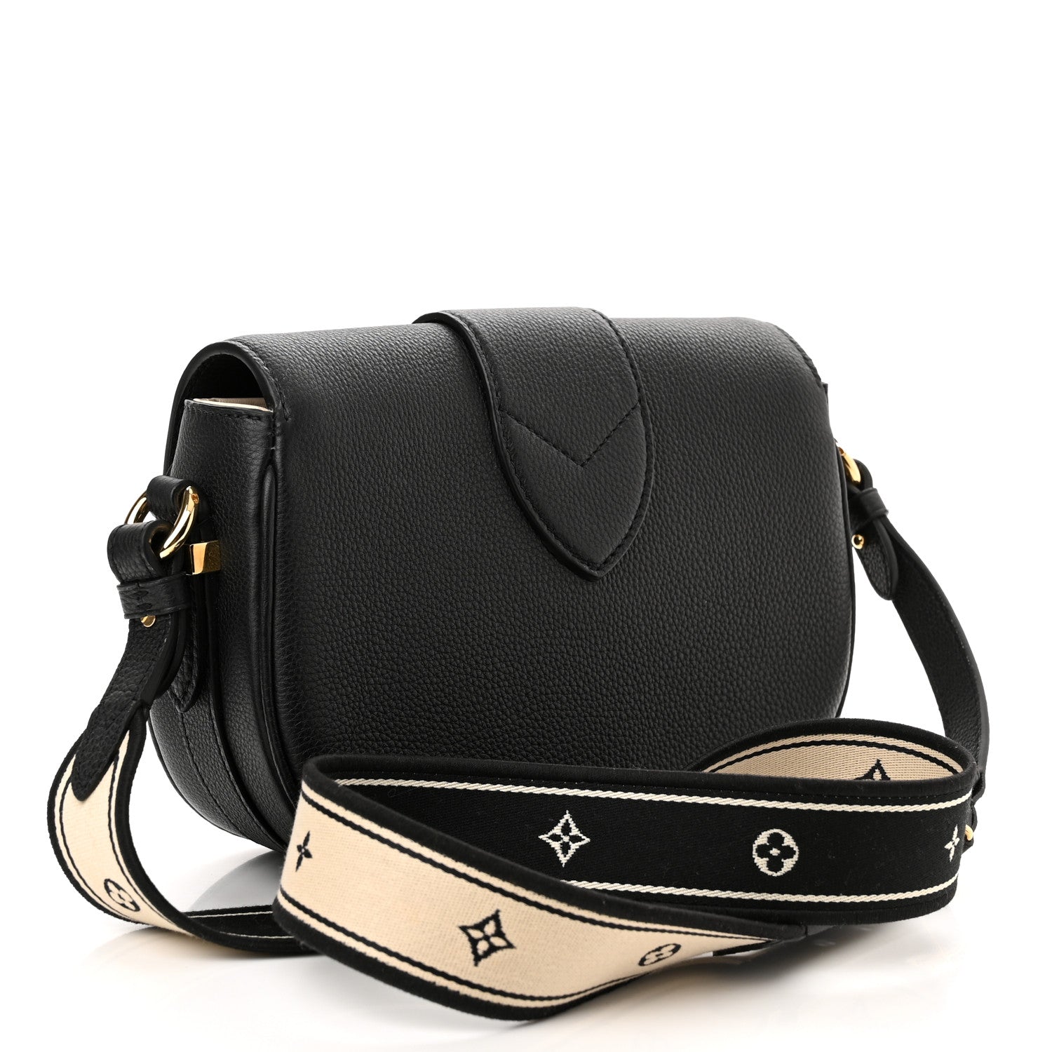 Louis Vuitton Grained Calfskin LV Pont 9 Soft MM Black 3 of 10