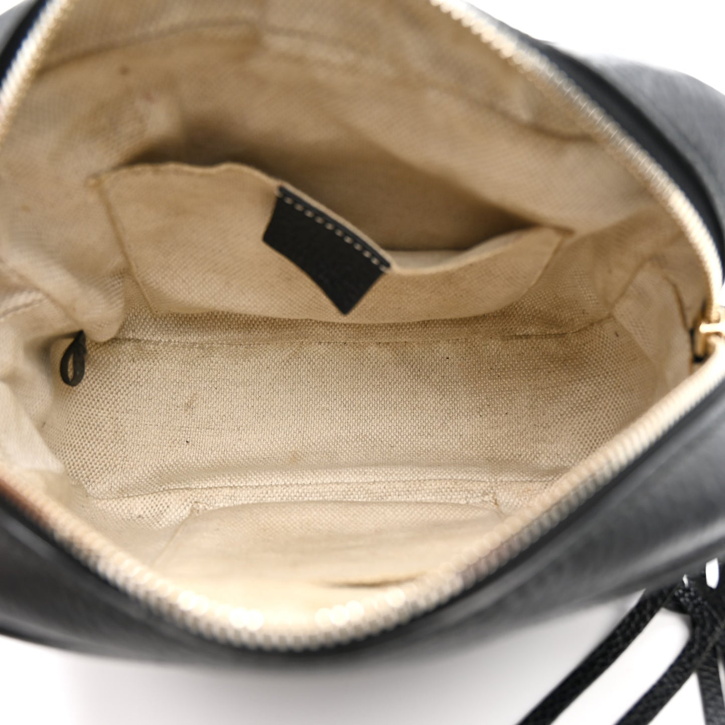 Pebbled Calfskin Small Soho Disco Bag Black