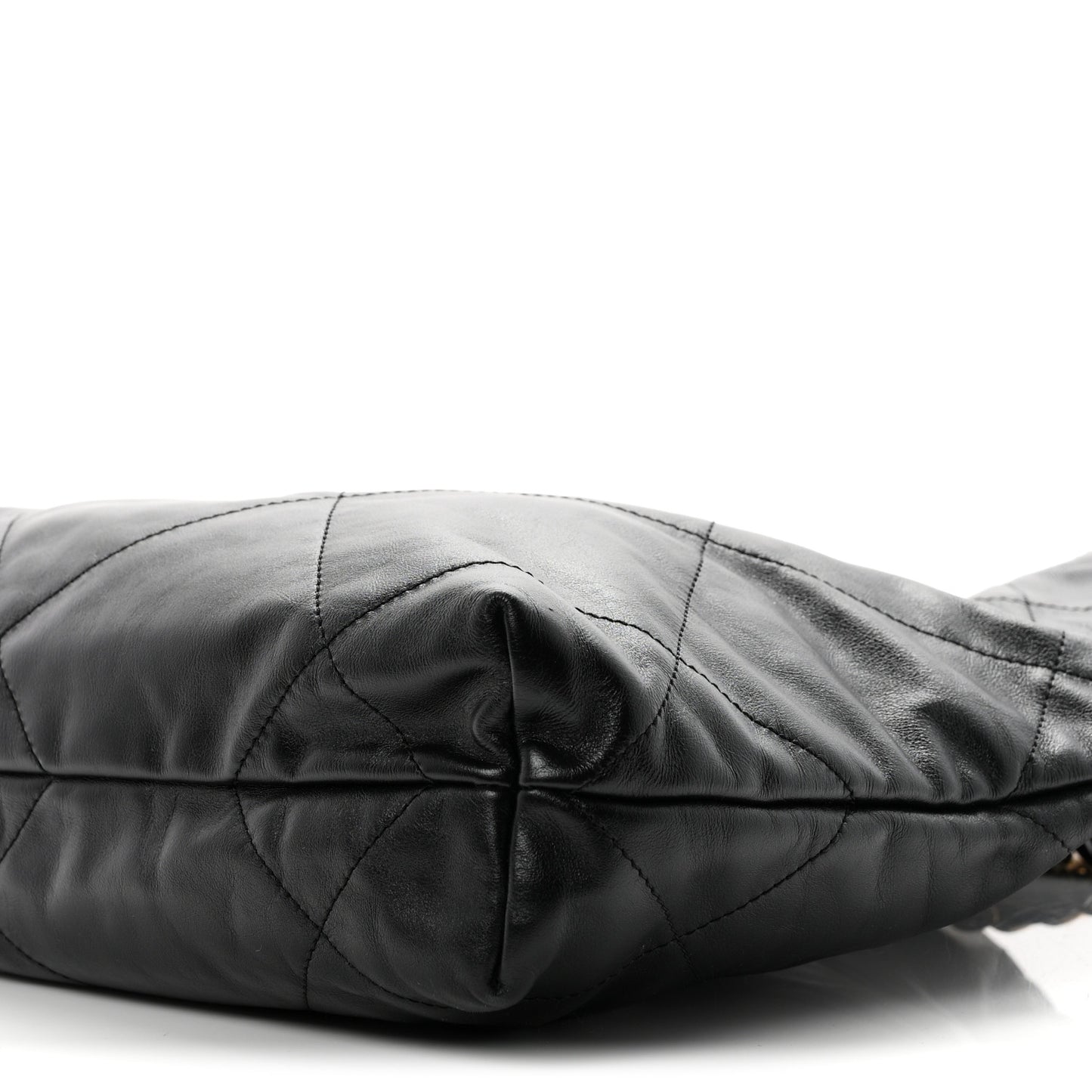 Shiny Calfskin Quilted Small Chanel 22 Black