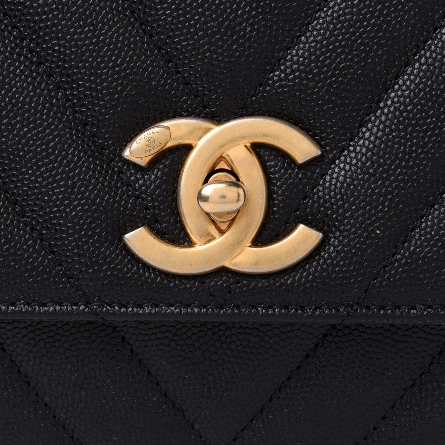 Chanel Caviar Chevron Quilted Small Coco Handle Flap Black 8 of 11