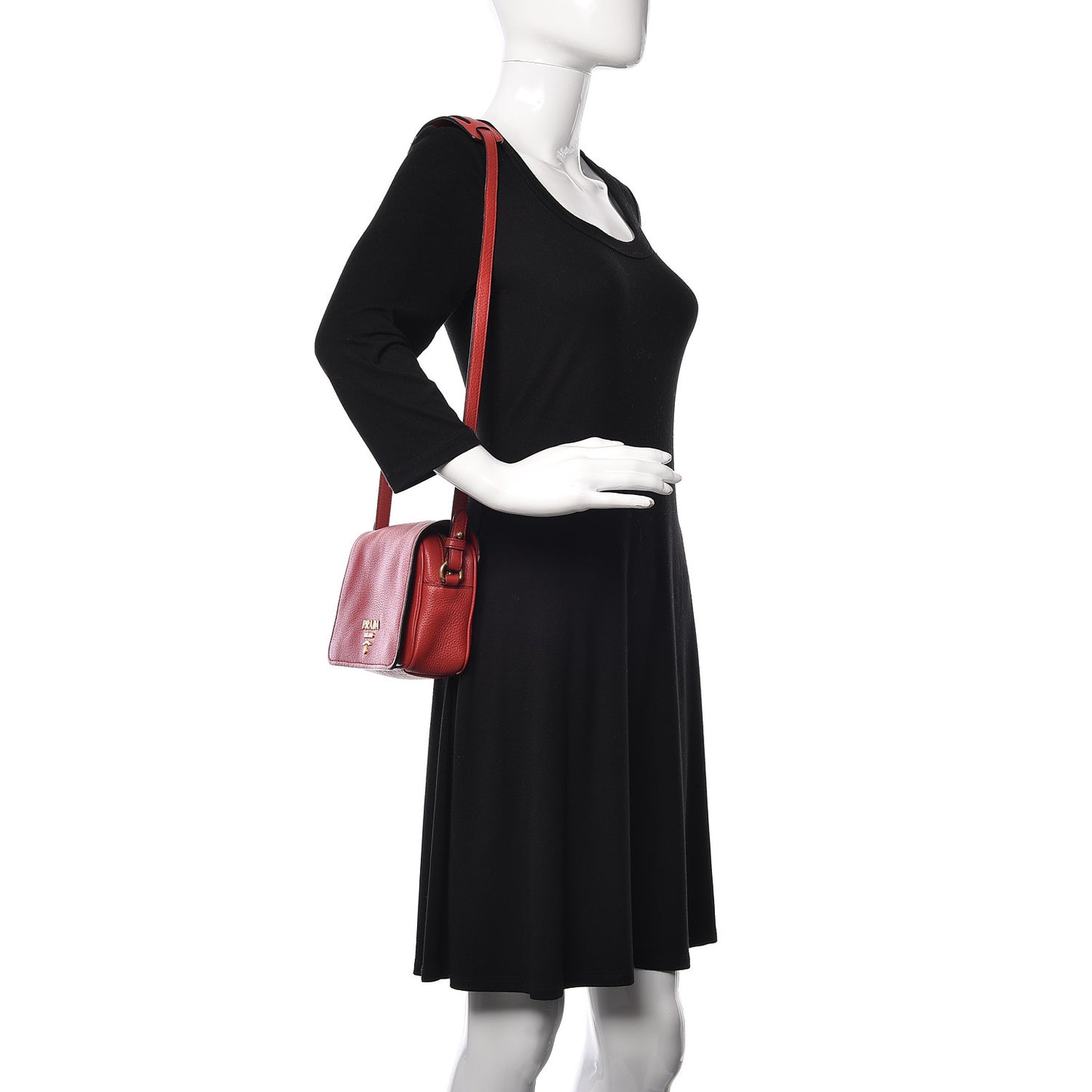 Vitello Phenix Flap Crossbody Rosso