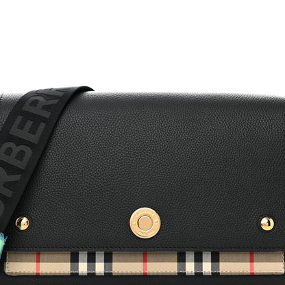 Burberry Grainy Calfskin Vintage Check Note Crossbody Bag Black 7 of 9