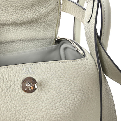 Hermes Taurillon Clemence Mini Lindy 20 Gris Neve 6 of 11