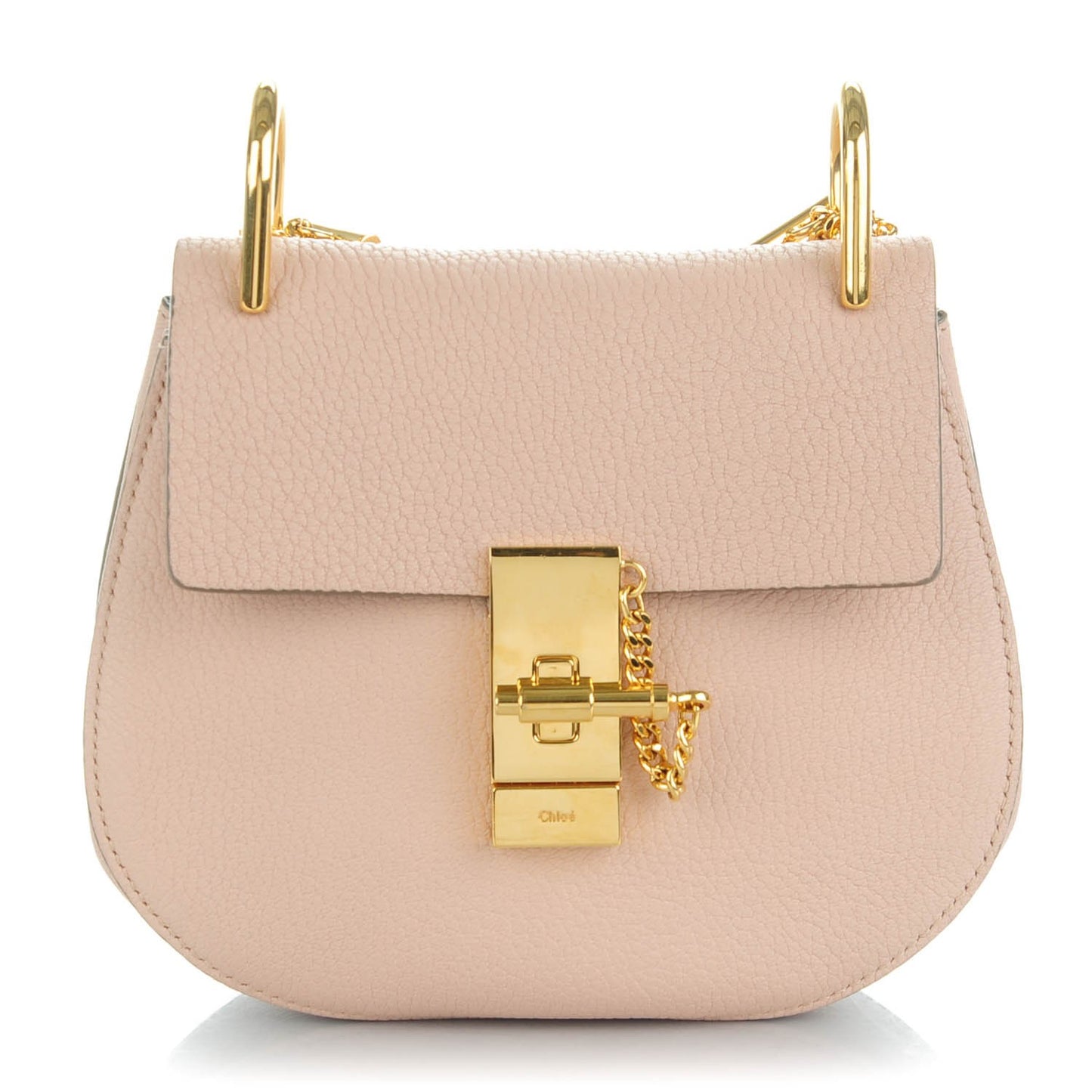 Grained Lambskin Mini Drew Shoulder Bag Cement Pink