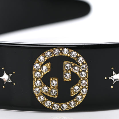 Gucci Resin Crystal Interlocking G Headband Black 4 of 6