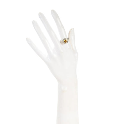 David Yurman Sterling Silver Diamond Citrine 7mm Petite Albion Ring 54 7 2 of 5