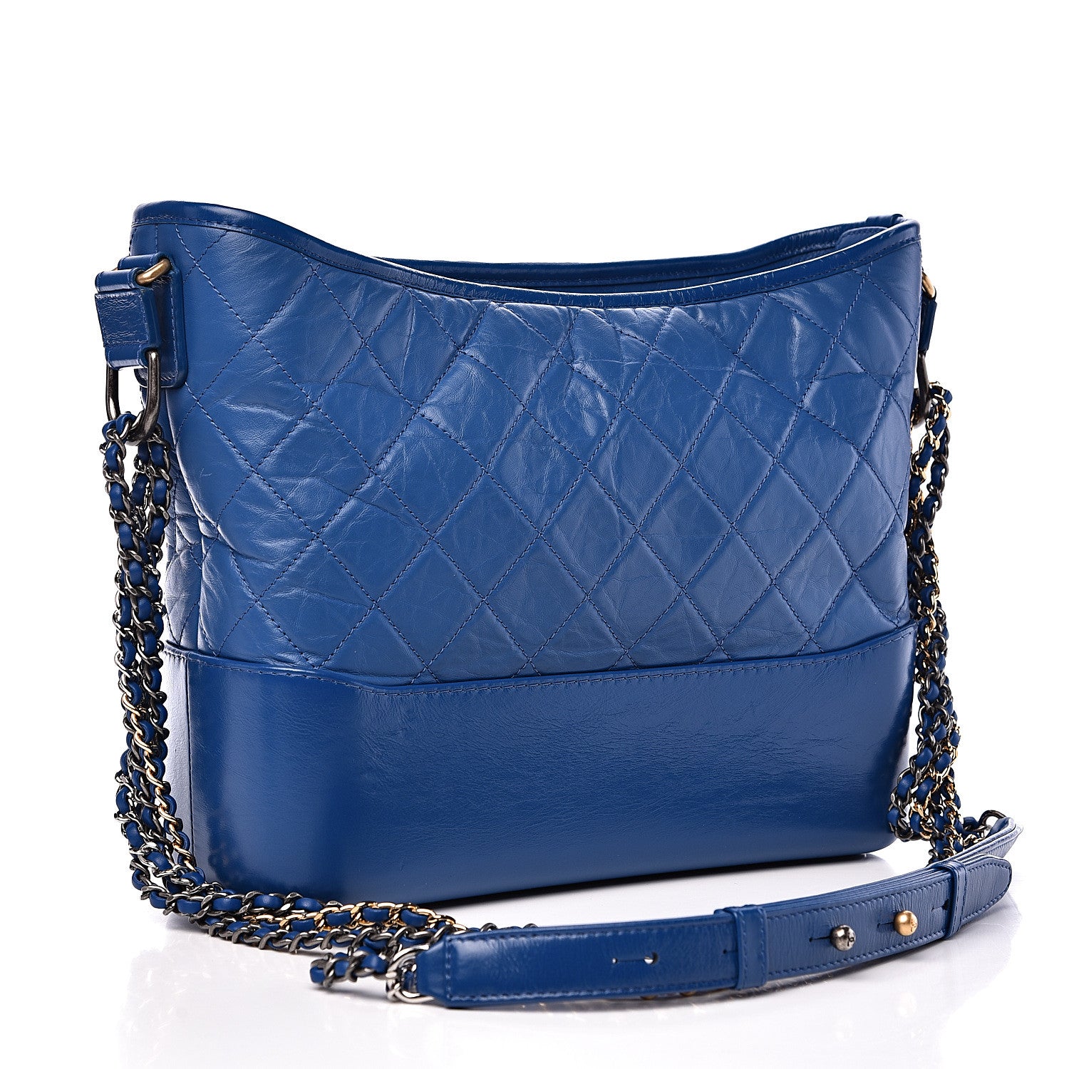 Chanel Aged Calfskin Quilted Medium Gabrielle Hobo Blue 2 of 12