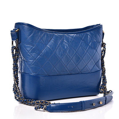 Chanel Aged Calfskin Quilted Medium Gabrielle Hobo Blue 2 of 12