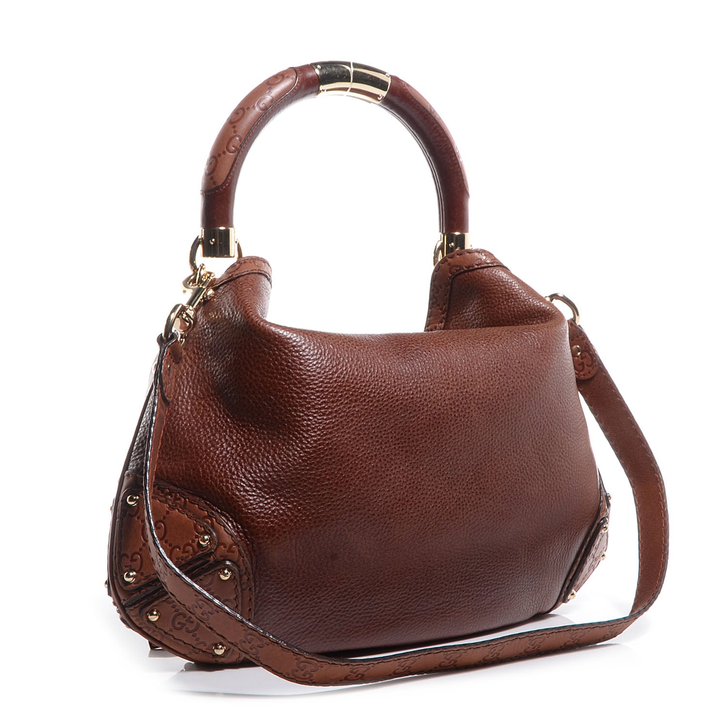 Gucci Leather Guccissima Medium Indy Top Handle Bag Brown 3 of 7
