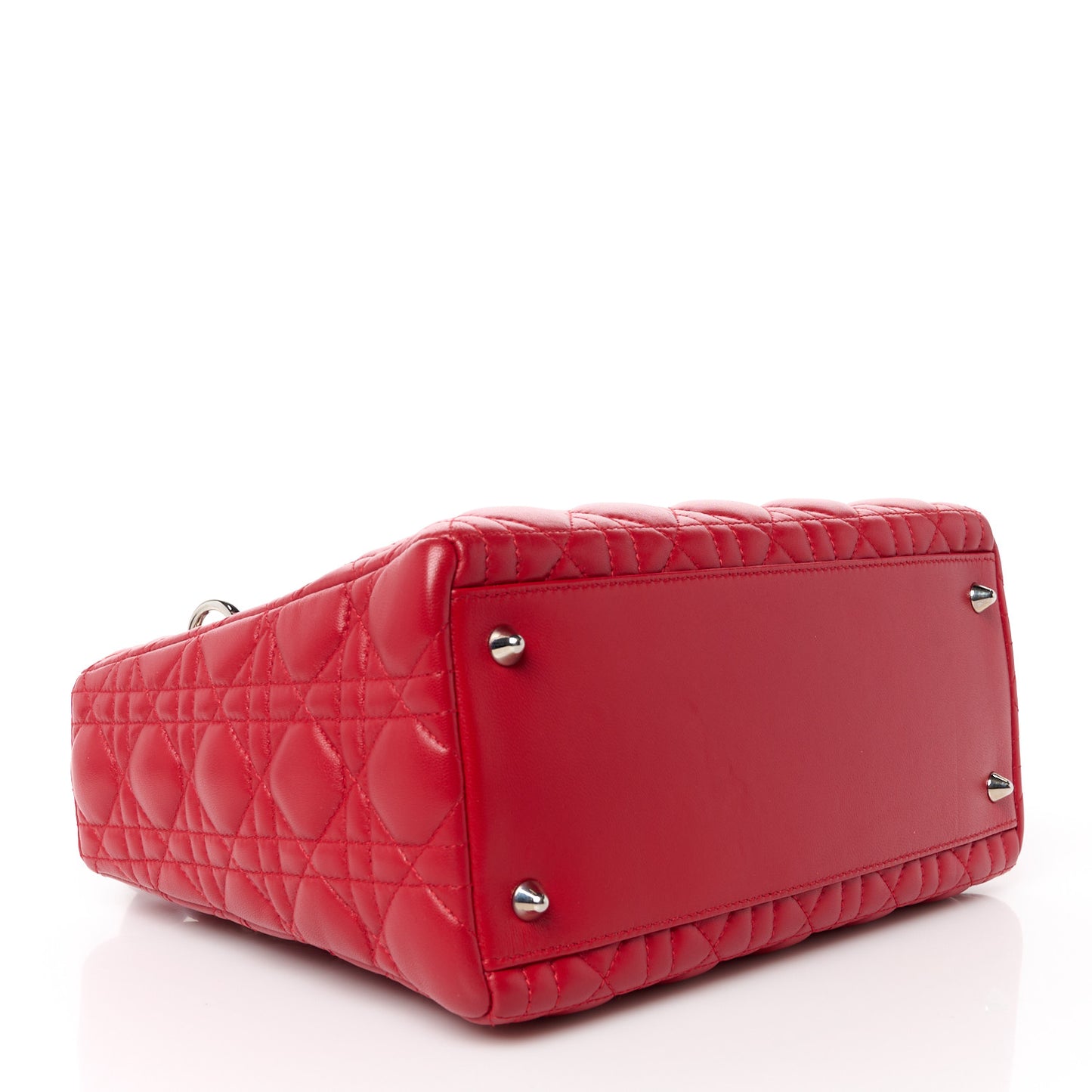 Lambskin Cannage Medium Lady Dior Red