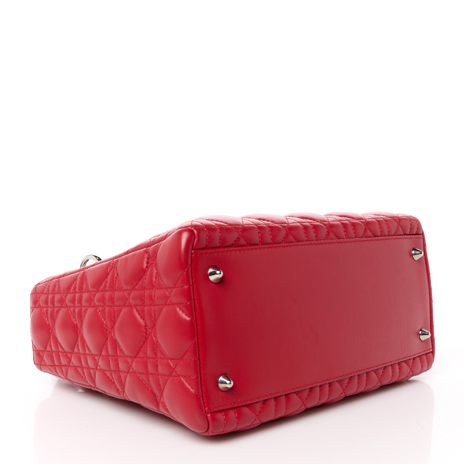 Christian Dior Lambskin Cannage Medium Lady Dior Red 4 of 10