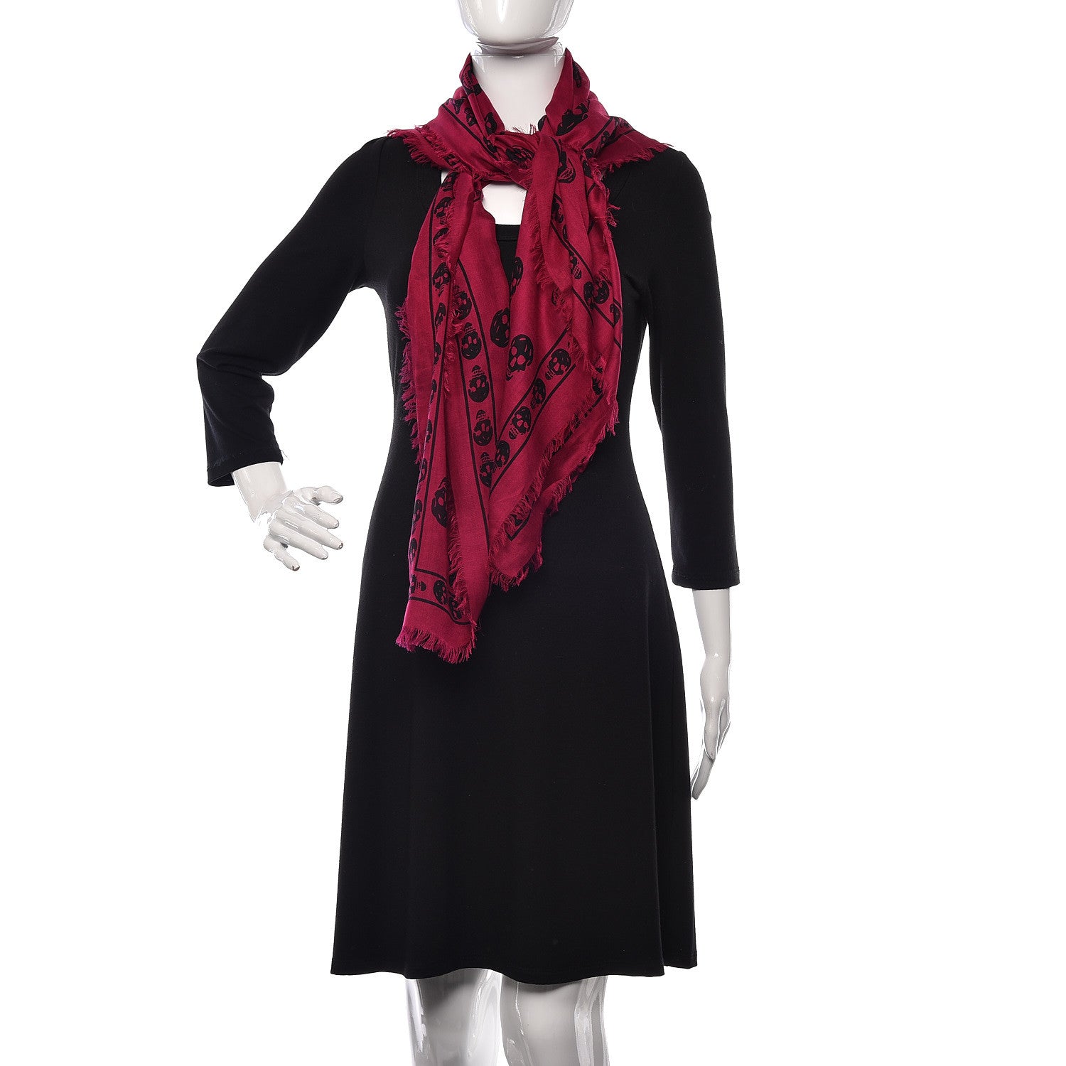 Alexander McQueen Silk Chiffon Skull Scarf Purple Black 2 of 4