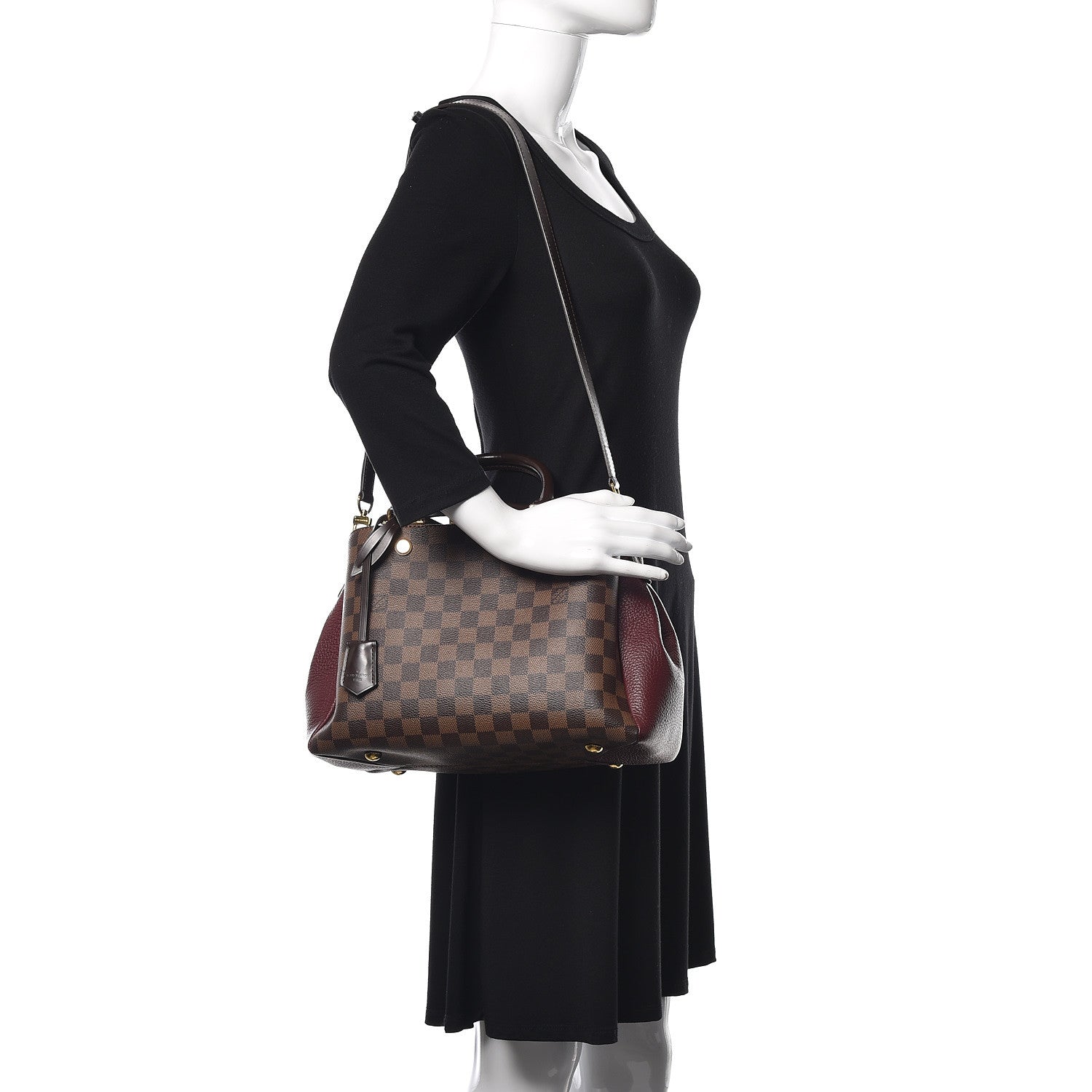 Louis Vuitton Damier Ebene Cuir Taurillon Brittany Bordeaux 2 of 9