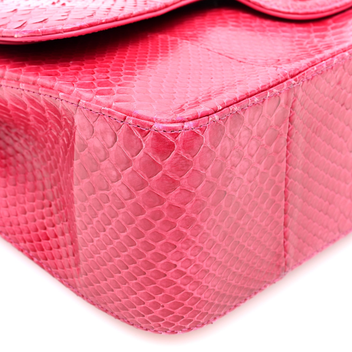 Chanel Snakeskin Jumbo Double Flap Pink 9 of 14