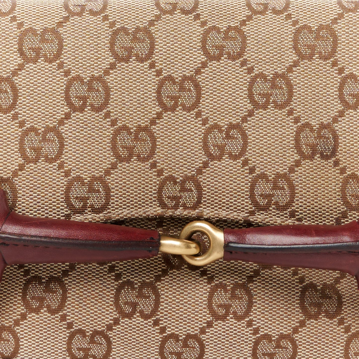 Monogram Studded Small Horsebit Clutch Bordeaux