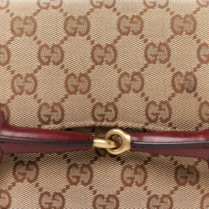 Gucci Monogram Studded Small Horsebit Clutch Bordeaux 8 of 10