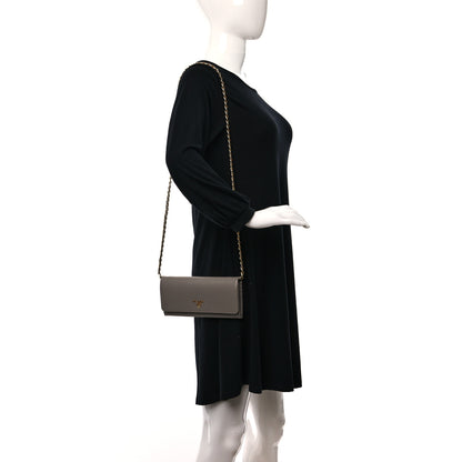 Prada Saffiano Metal Oro Chain Wallet Argilla 2 of 9