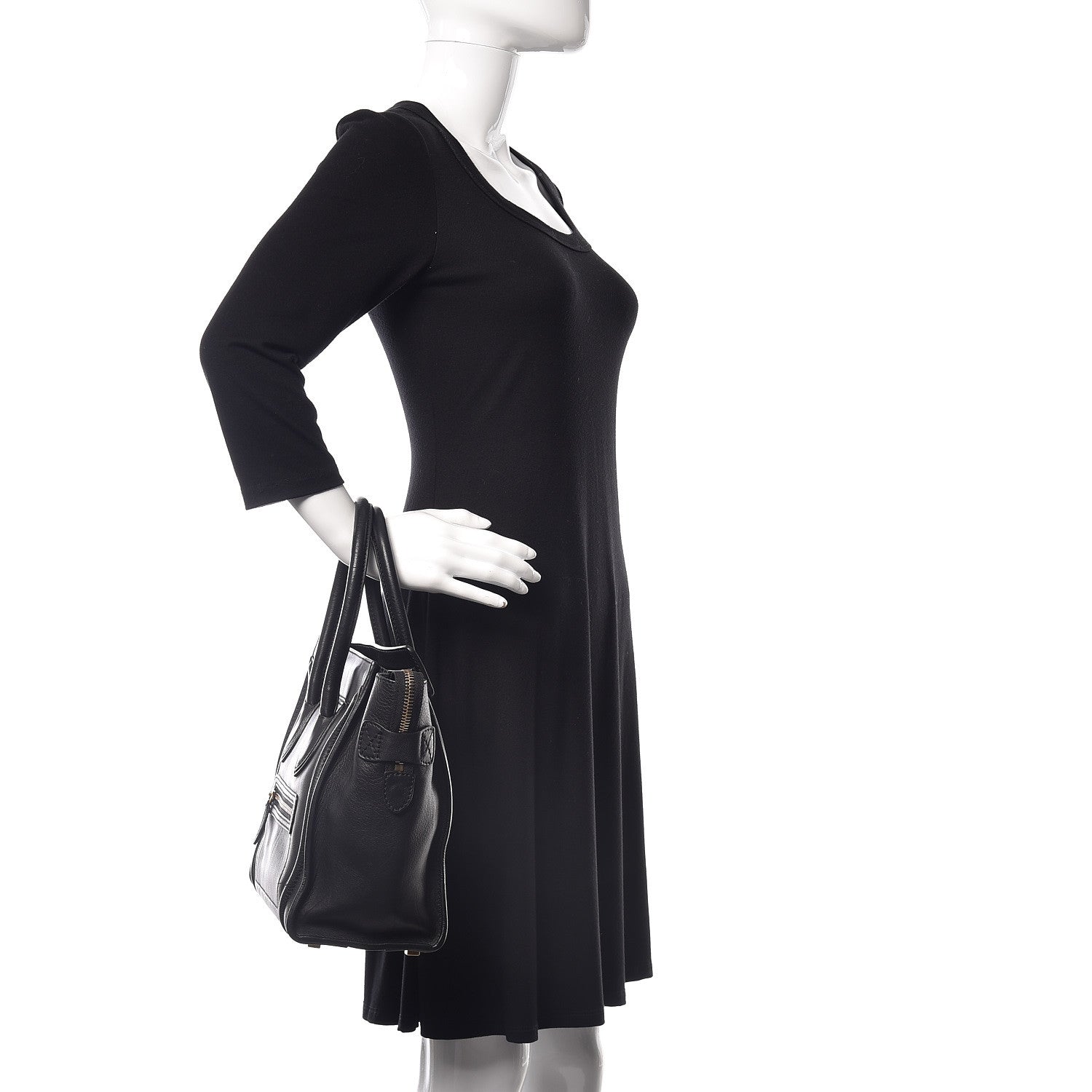 Celine Calfskin Micro Luggage Black 2 of 10