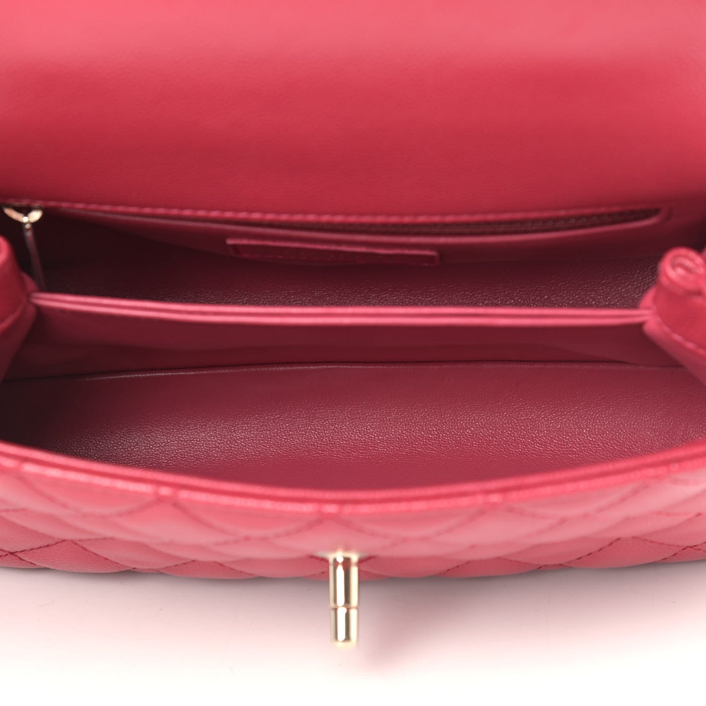Caviar Quilted Mini Coco Handle Flap Dark Pink