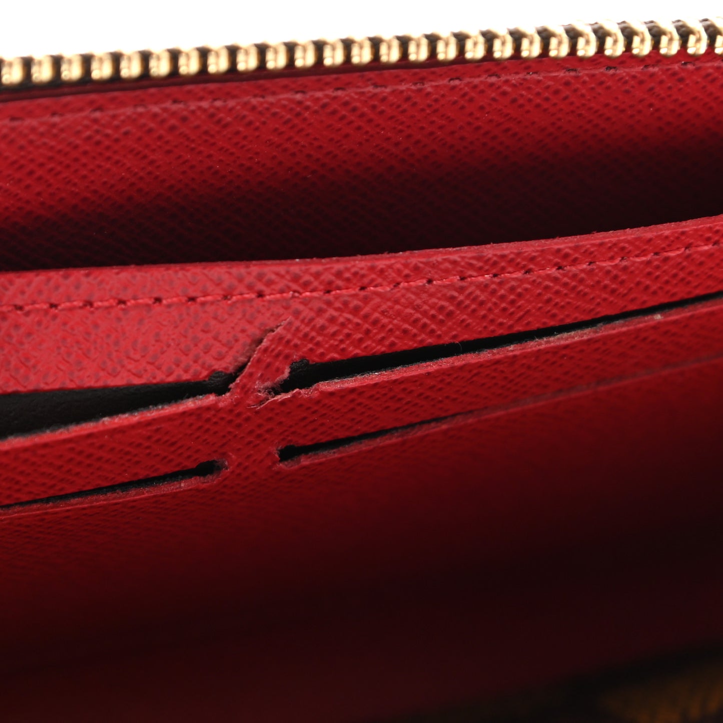 Damier Ebene Clemence Wallet Cherry
