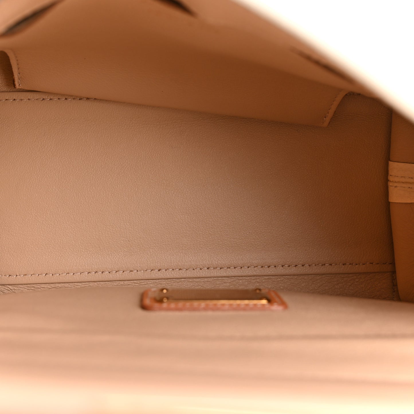 Grained Calfskin Small Sofia Satchel White Brown