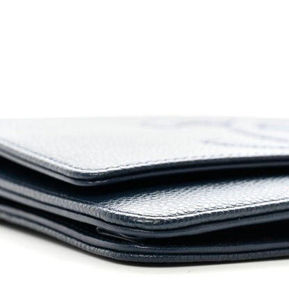Chanel Caviar Timeless CC Wallet on Chain WOC Navy Blue 10 of 12