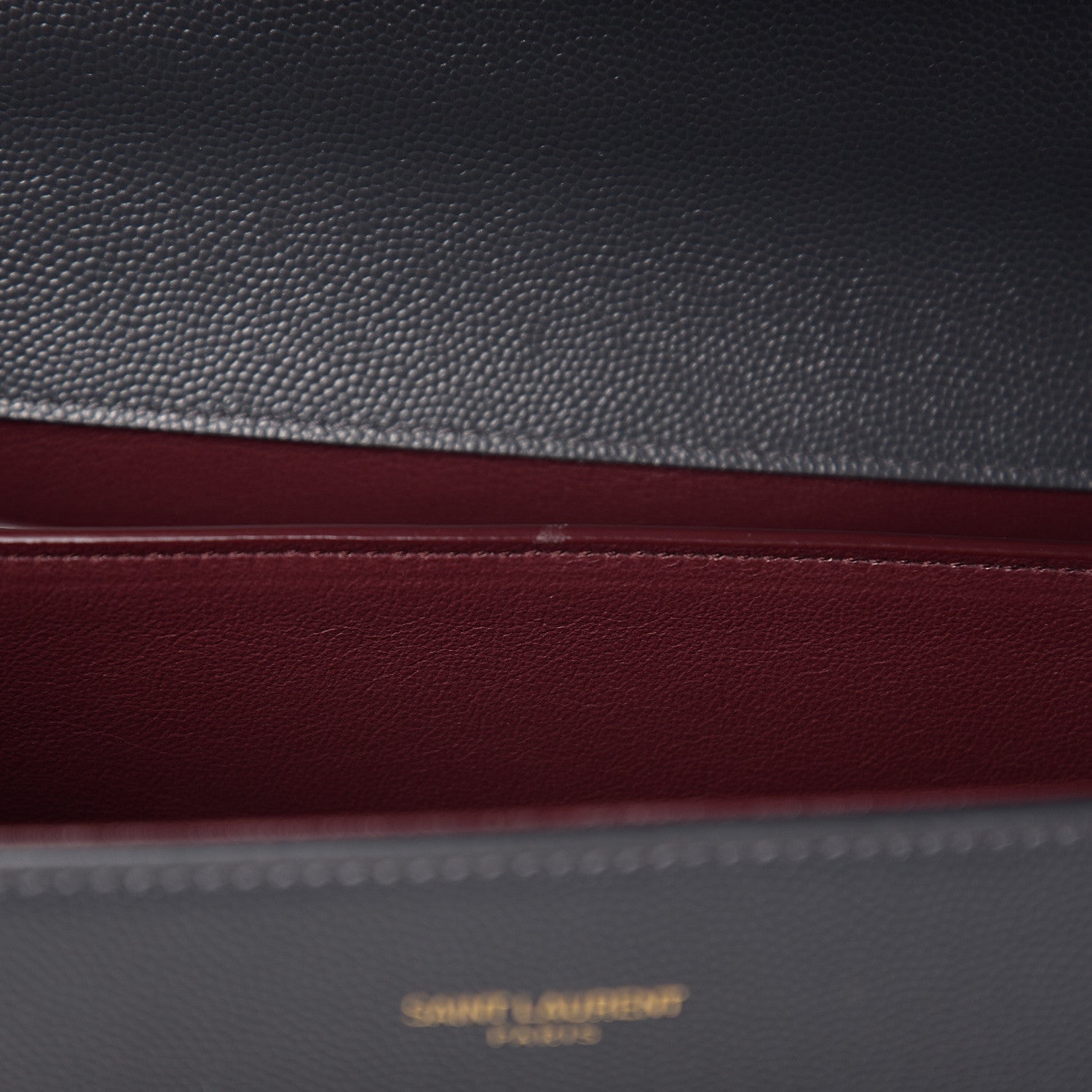 Saint Laurent Grain de Poudre Medium Classic Monogram Cassandra Top Handle Dark Smog 7 of 11
