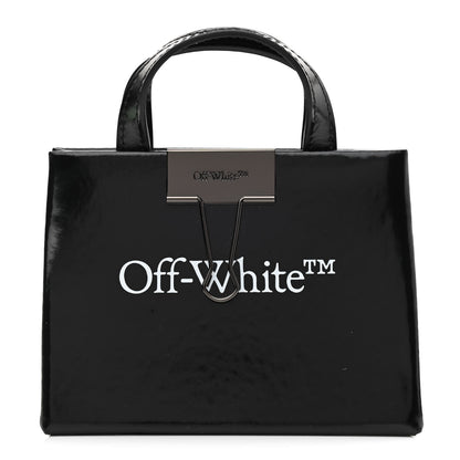 Off-White Patent Calfskin Mini Logo Box Bag Black 1 of 8