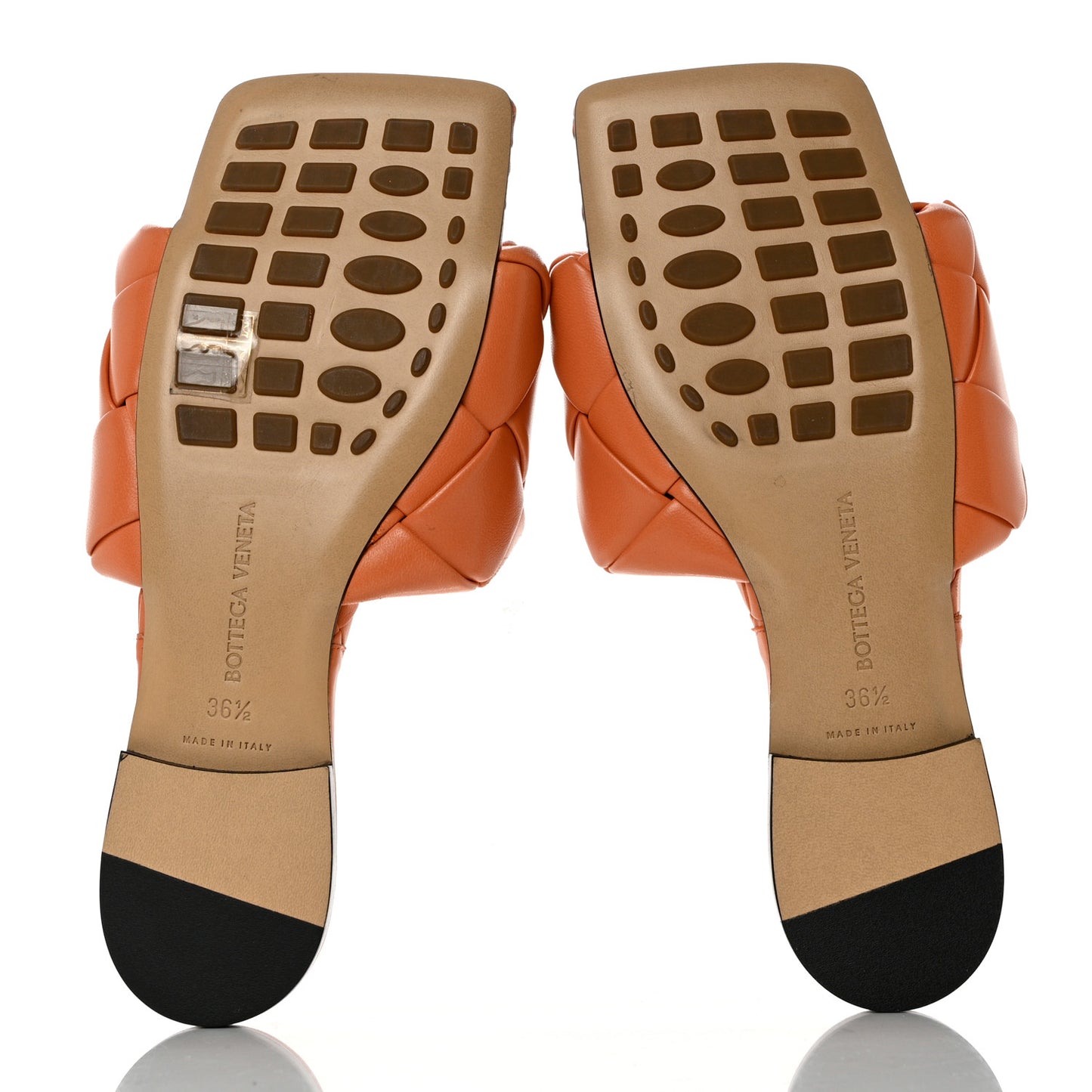 Nappa Maxi Intrecciato Lido Flat Sandals 36.5 Papaya