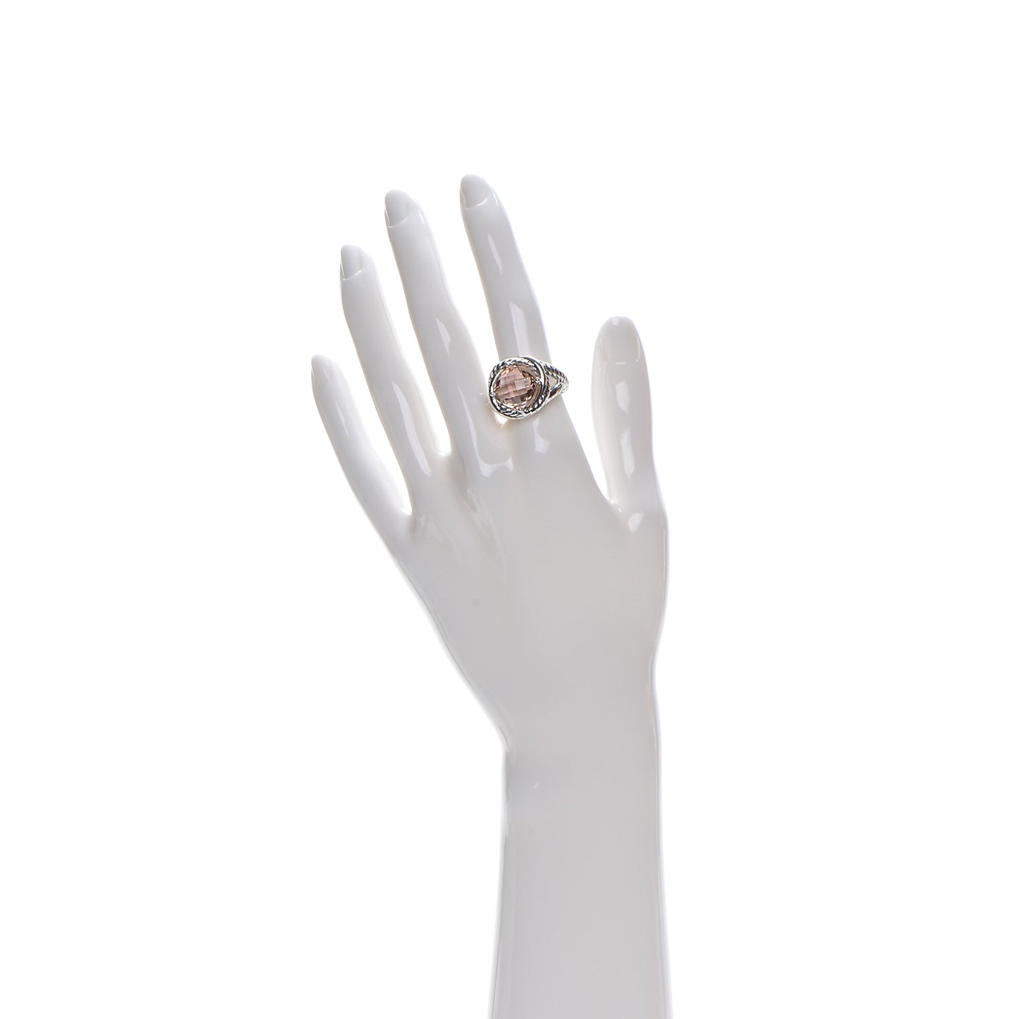 Sterling Silver Morganite 11mm Infinity Ring 54 7