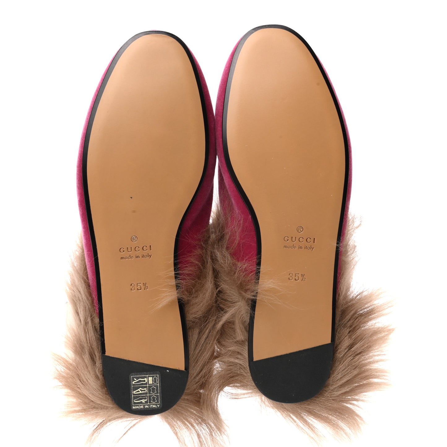 Velvet Fur Womens Princetown Slippers 35.5 Raspberry Rose