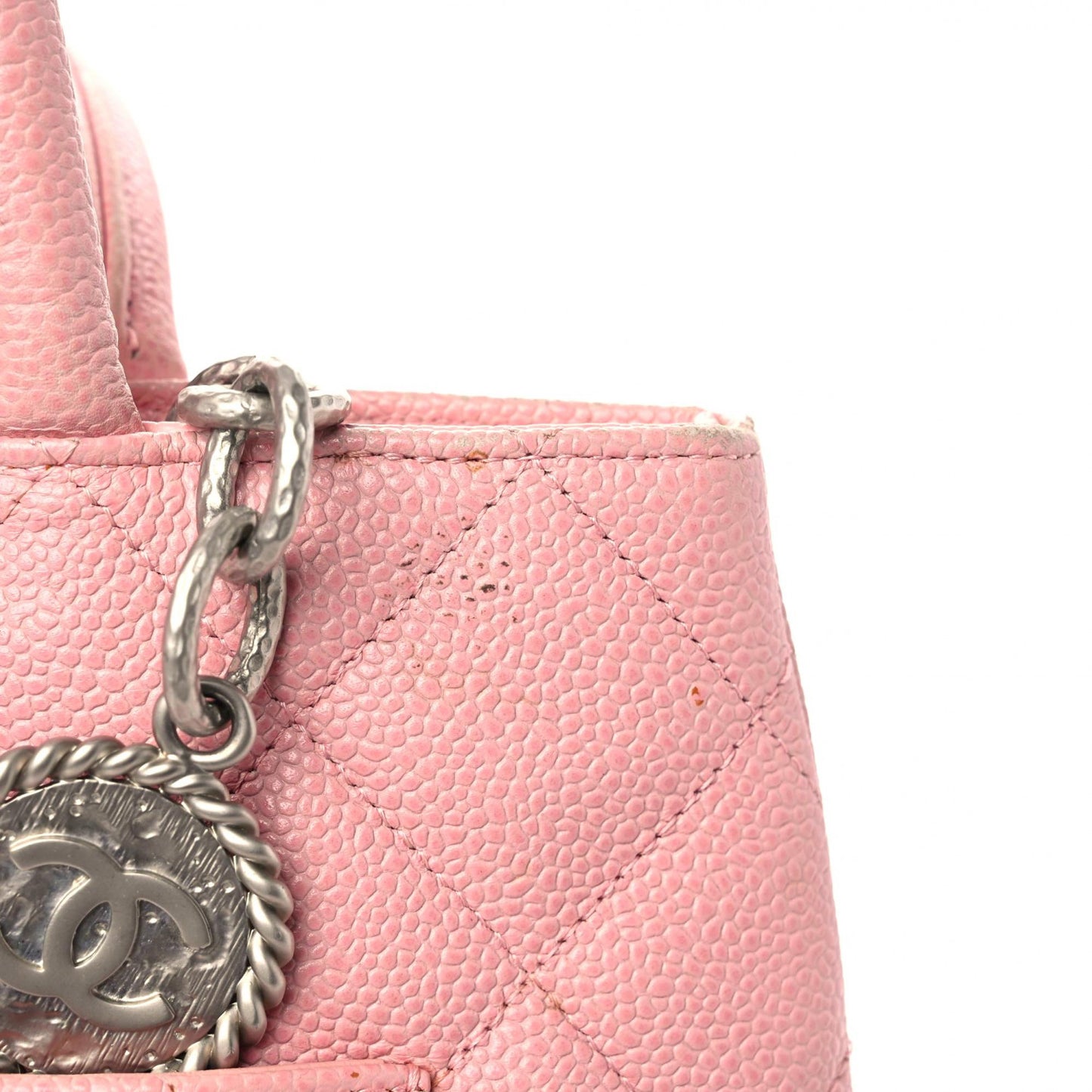 Caviar Quilted Medallion Tote Light Pink
