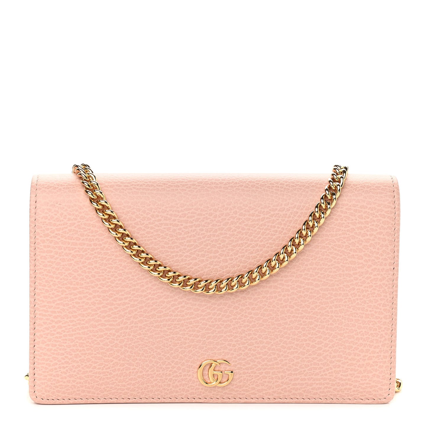 Dollar Calfskin Mini GG Marmont Chain Wallet Perfect Pink