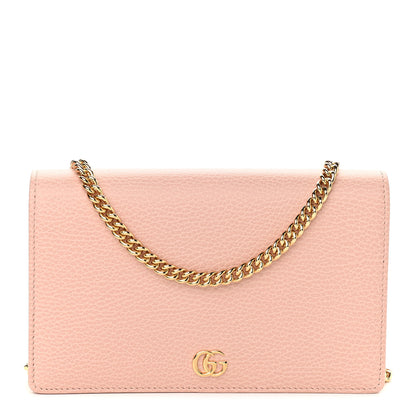 Gucci Dollar Calfskin Mini GG Marmont Chain Wallet Perfect Pink 1 of 11