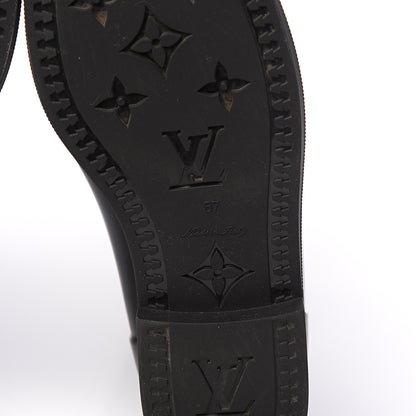 Louis Vuitton Rubber Embossed Monogram Drops High Rain Boots 37 Black 6 of 7