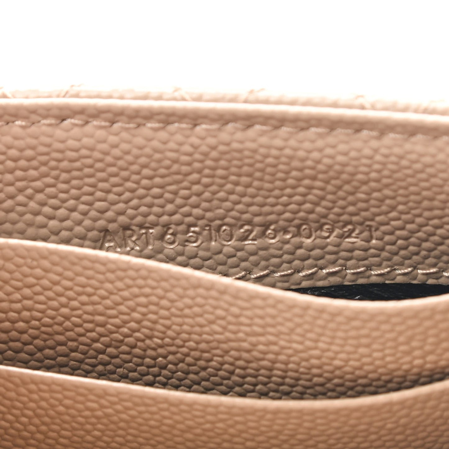 Grain De Poudre Textured Mixed Matelasse Triquilt Small Monogram Envelope Wallet Dark Beige