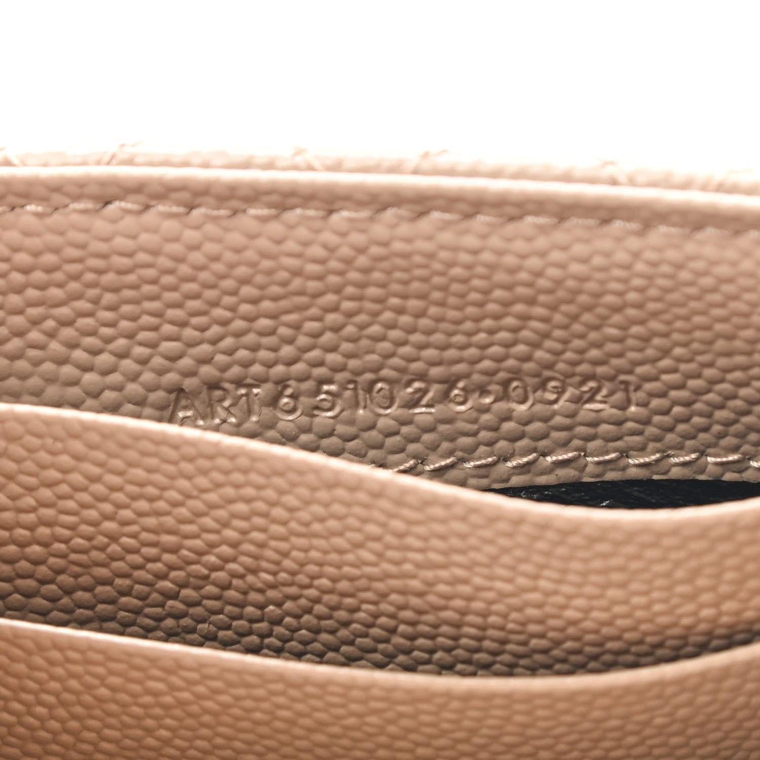 Saint Laurent Grain De Poudre Textured Mixed Matelasse Triquilt Small Monogram Envelope Wallet Dark Beige 7 of 8